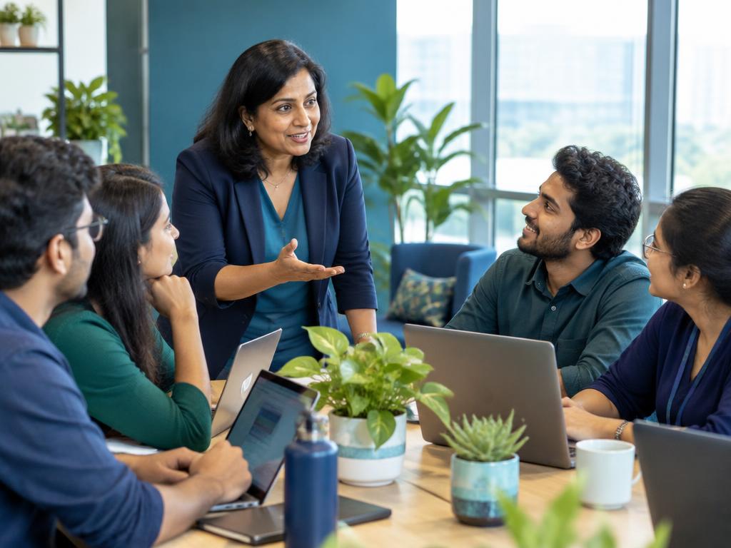 Technology leader mentoring and inspiring her team